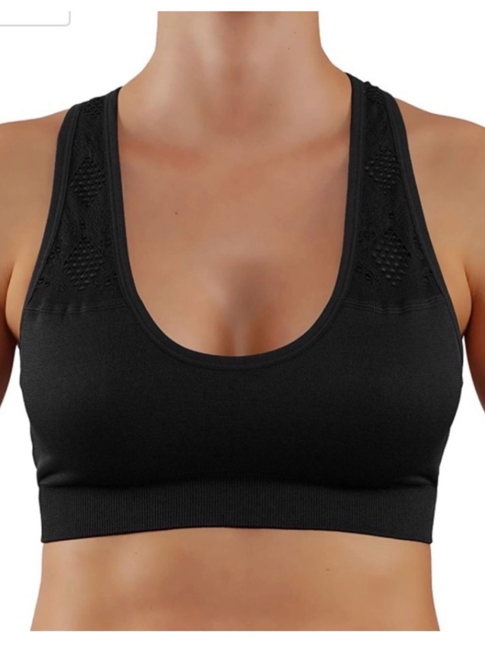 Yelete Black Strappy Back Sports Bra
